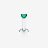 Heart Gem Top Internally Threaded Labret