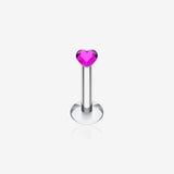 Heart Gem Top Internally Threaded Labret