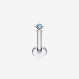 Sparkle Star Top Internally Threaded Labret-Aqua