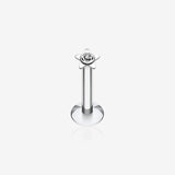 Sparkle Star Top Internally Threaded Labret-Clear Gem