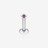 Sparkle Star Top Internally Threaded Labret-Fuchsia