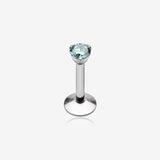 Gem Top Prong Set Steel Labret