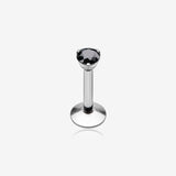 Gem Top Prong Set Steel Labret