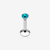 Gem Top Prong Set Steel Labret