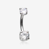 Pristine Gem Sparkles Internally Threaded Curved Barbell