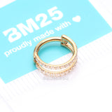 Detail View 4 of Pure24K Implant Grade Titanium Double Hoop Lined Sparkle Seamless Clicker Hoop Ring
