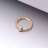 Detail View 1 of Pure24K Implant Grade Titanium Gem Ball CBR Style Seamless Clicker Hoop Ring-Clear Gem