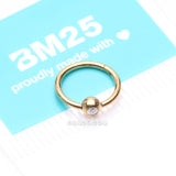 Detail View 4 of Pure24K Implant Grade Titanium Gem Ball CBR Style Seamless Clicker Hoop Ring-Clear Gem