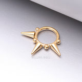Detail View 1 of Pure24K Implant Grade Titanium Spike Tribal Luna Orbit Seamless Clicker Hoop Ring
