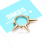 Detail View 4 of Pure24K Implant Grade Titanium Spike Tribal Luna Orbit Seamless Clicker Hoop Ring