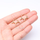 Detail View 3 of Pure24K Implant Grade Titanium Spike Tribal Luna Orbit Seamless Clicker Hoop Ring