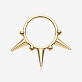 Pure24K Implant Grade Titanium Spike Tribal Luna Orbit Seamless Clicker Hoop Ring