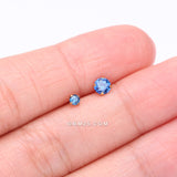 Detail View 3 of Pure24K Implant Grade Titanium OneFit Threadless Sapphire CZ Prong Set Birthstone Gem Top Part