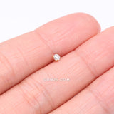 Detail View 2 of Pure24K Implant Grade Titanium OneFit Threadless Diamond CZ Prong Set Birthstone Gem Top Part