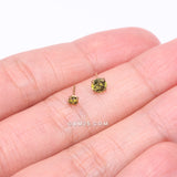 Detail View 3 of Pure24K Implant Grade Titanium OneFit Threadless Peridot CZ Prong Set Birthstone Gem Top Part