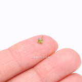 Detail View 2 of Pure24K Implant Grade Titanium OneFit Threadless Peridot CZ Prong Set Birthstone Gem Top Part
