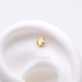 Detail View 1 of Pure24K Implant Grade Titanium OneFit Threadless Topaz CZ Prong Set Birthstone Gem Top Part