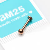Detail View 3 of Rose Gold Basic Ball Top Threadless Push-In Steel Labret