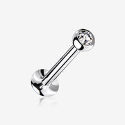 Basic Gem Ball Top Threadless Push-In Steel Labret
