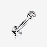 Basic Gem Ball Top Threadless Push-In Steel Labret