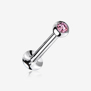 Basic Gem Ball Top Threadless Push-In Steel Labret