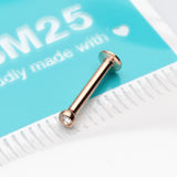 Detail View 3 of Rose Gold Basic Gem Ball Top Threadless Push-In Steel Labret-Clear Gem