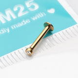 Detail View 3 of Golden Basic Gem Ball Top Threadless Push-In Steel Labret-Clear Gem