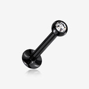 Blackline Basic Gem Ball Top Threadless Push-In Steel Labret
