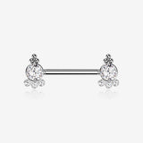 A Pair of Royal Bali Sparkle Beads Threadless Nipple Barbell