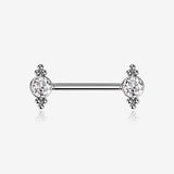 A Pair of Majestic Bali Beads Sparkle Threadless Nipple Barbell