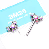Detail View 2 of A Pair of Butterfly Sparkle Multi-Gem Threadless Nipple Barbell-Aurora Borealis