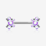 A Pair of Butterfly Sparkle Multi-Gem Threadless Nipple Barbell