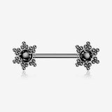 A Pair of Bali Star Sparkle Threadless Nipple Barbell
