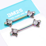 Detail View 3 of A Pair of Colorline Bali Divinity Sparkle Threadless Nipple Barbell-Clear Gem