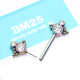 Detail View 2 of A Pair of Colorline Bali Divinity Sparkle Threadless Nipple Barbell-Clear Gem