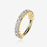Pure24K Implant Grade Titanium Moissanite Sparkle Segmented Clicker Hoop Ring