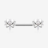 A Pair of Luscious Lotus Sparkle Nipple Barbell