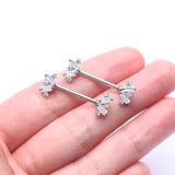Detail View 2 of A Pair of Sparkle Overload ZigZag Nipple Barbell-Clear Gem