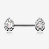 A Pair of Opal Avice Nipple Barbell Ring