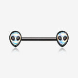 A Pair of Blackline Iridescent Revo Alien Nipple Barbell