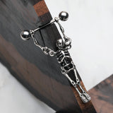 Detail View 1 of A Pair of Crux Skeleton Hanging Nipple Barbell