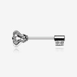 A Pair of Royal Crown Key Nipple Barbell Ring