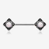 A Pair of Mystique Opal Vintage Nipple Barbell