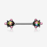 A Pair of Vintage Thorn Filigree Gem Sparkle Nipple Barbell