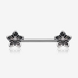 A Pair of Antique Wildflower Nipple Barbell