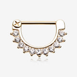 A Pair of Golden Glistening Multi-Gem Nipple Clicker