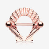 A Pair of Rose Gold Ariel Seashell Nipple Shield Ring