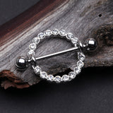 Detail View 1 of A Pair of Sparkle Karma Circle Nipple Shield-Clear Gem