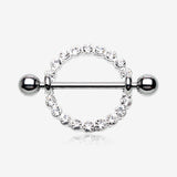 A Pair of Sparkle Karma Circle Nipple Shield-Clear Gem