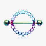 A Pair of Colorline Iridescent Sparkle Karma Circle Nipple Shield